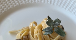 Fettuccine in Creamy Mushroom and Sage Sauce