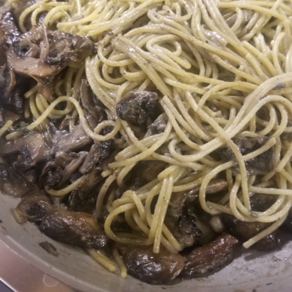 Fettuccine in Creamy Mushroom and Sage Sauce