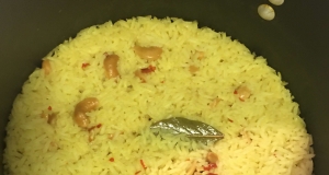 Indian-Style Rice with Cashews, Raisins and Turmeric