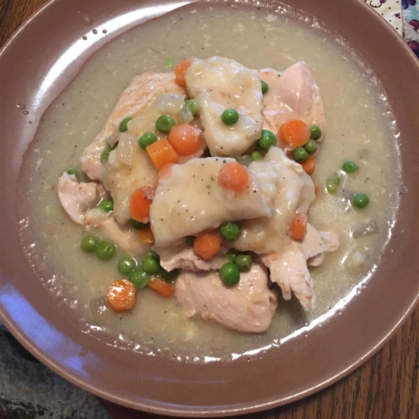 Healthier Slow Cooker Chicken and Dumplings