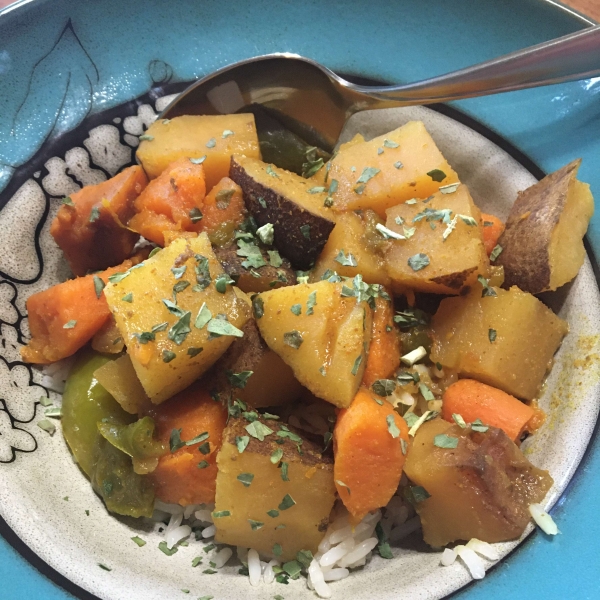 Delightful Indian Coconut Vegetarian Curry in the Slow Cooker