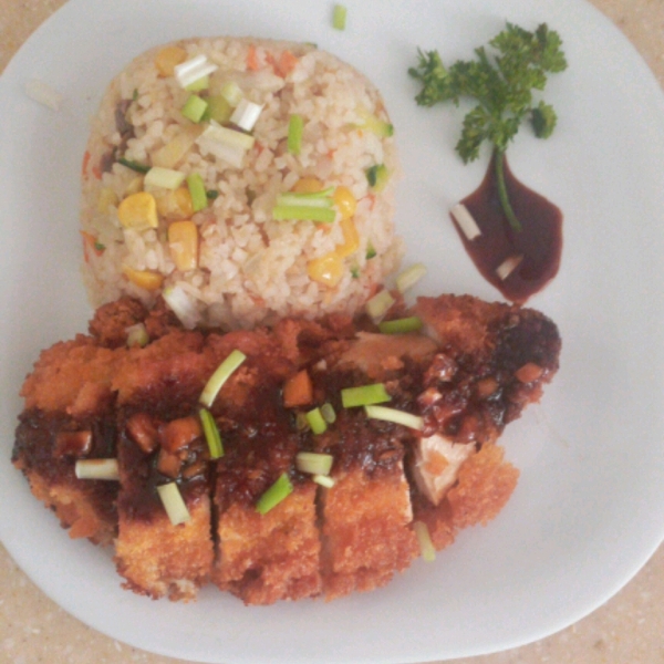 Air Fryer Chicken Katsu with Homemade Katsu Sauce