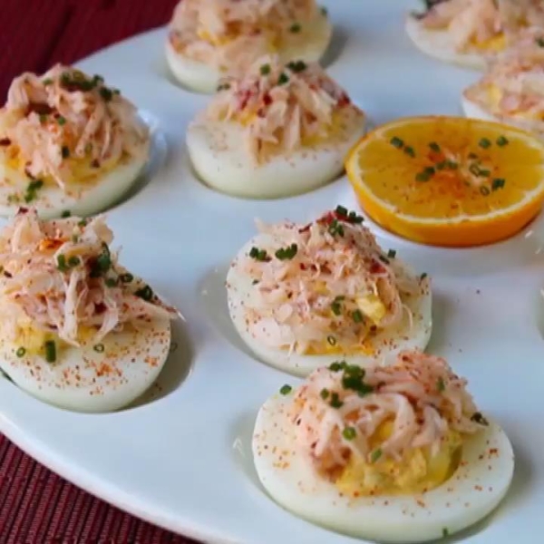 Crab-Stuffed Deviled Eggs