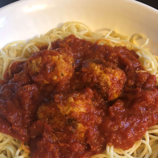 Chicken Meatballs and Spaghetti