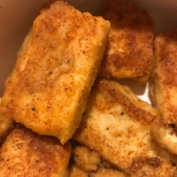 Breaded, Fried, Softly Spiced Tofu