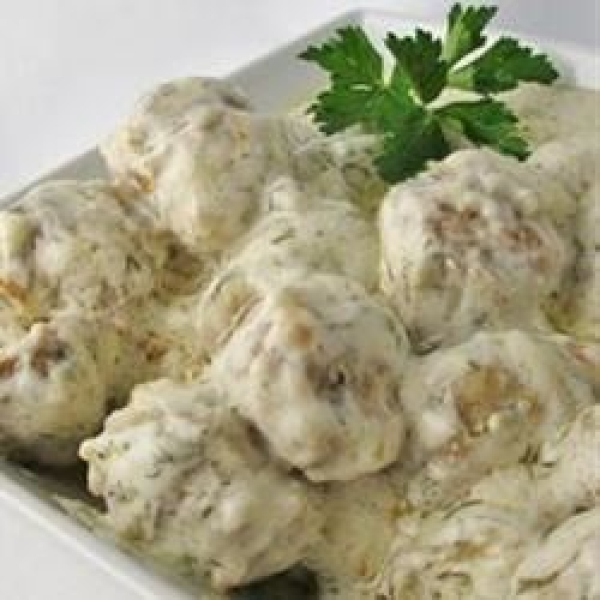 Danish Meatballs with Dill Sauce