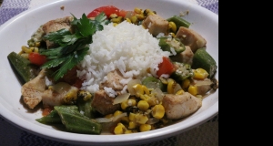 Chicken Stew with Okra, Corn, and Tomatoes