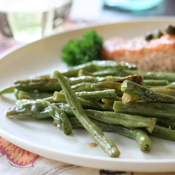 Roasted Green Beans with Dill Vinaigrette