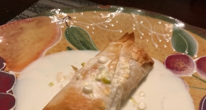 Phyllo-Wrapped Halibut Fillets with Lemon Scallion Sauce