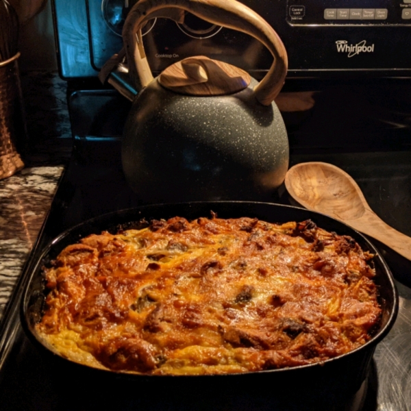 Bison Sausage, Apple and Sage Strata