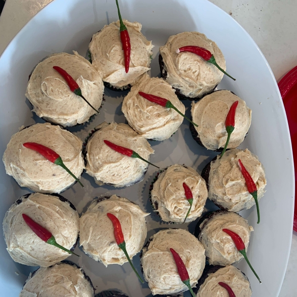 Cinco de Chili Chocolate Cupcakes with Chili Cream Cheese Frosting