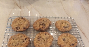 Chewy Chocolate-Toffee-Oatmeal Cookies with Cranberries