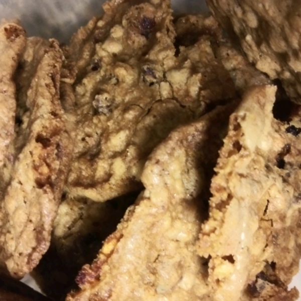 Chewy Chocolate-Toffee-Oatmeal Cookies with Cranberries