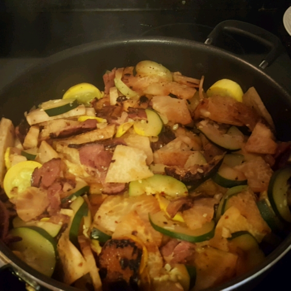 Kohlrabi and Squash Skillet