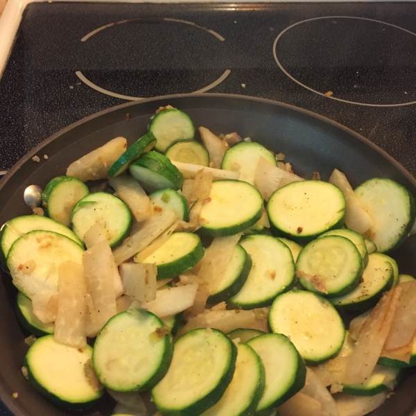 Kohlrabi and Squash Skillet