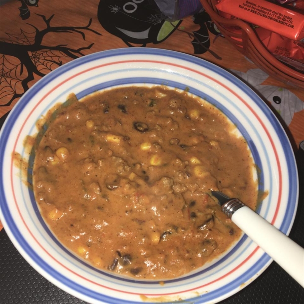 Cheesy Black Bean and Corn Chili