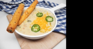 Creamy White Bean Enchilada Soup