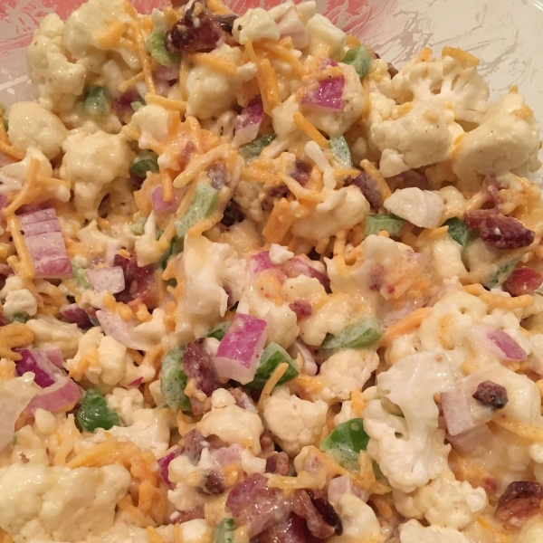 Cauliflower Salad with Cheddar and Bacon