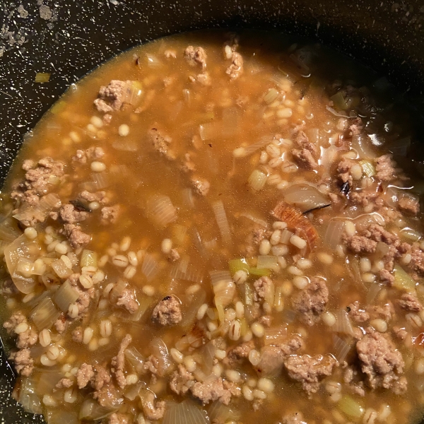 Coriander, Barley, Leek Soup