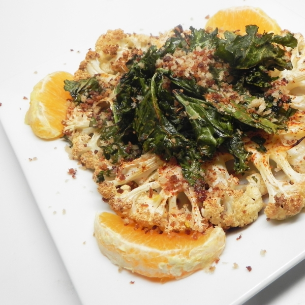 Roasted Cauliflower with Kale Chips and Citrus