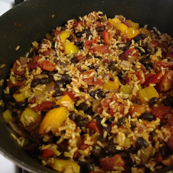 Brown Rice with Black Beans and Peppers