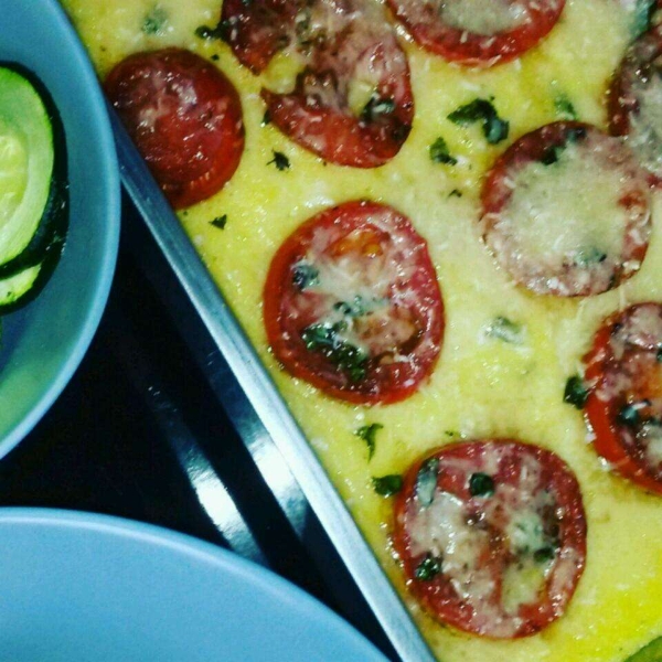 Baked Polenta with Fresh Tomatoes and Parmesan