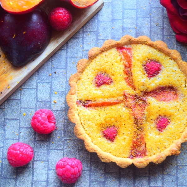 Plum and Raspberry Tart