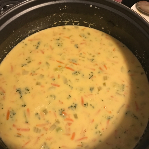 Cheesy Broccoli and Vegetable Soup