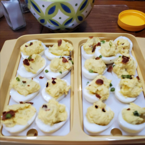 Potato Salad Deviled Eggs