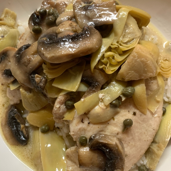 Romantic Chicken with Artichokes and Mushrooms