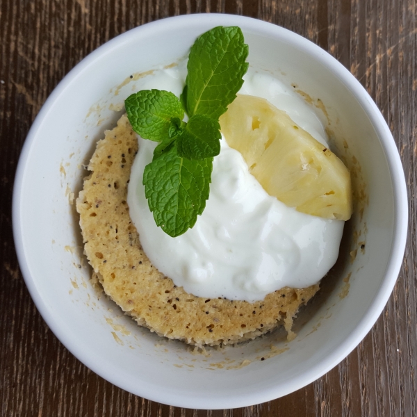 Vegan Mug Cake with Pineapple and Mint