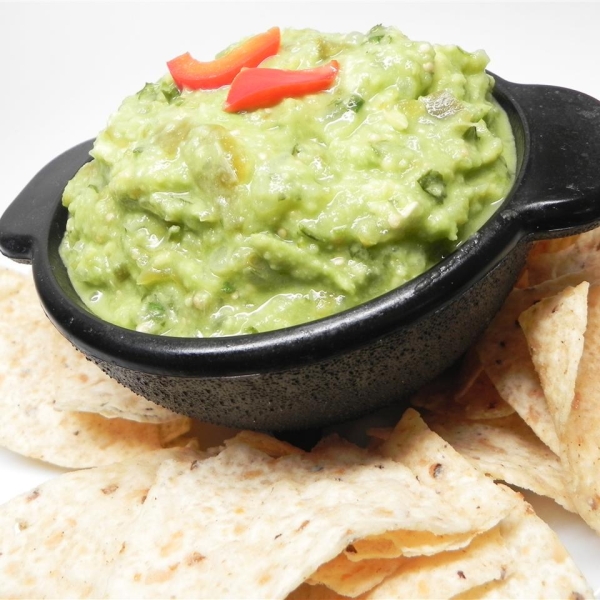 Avocado-Tomatillo Dip with Jalapenos and Cilantro