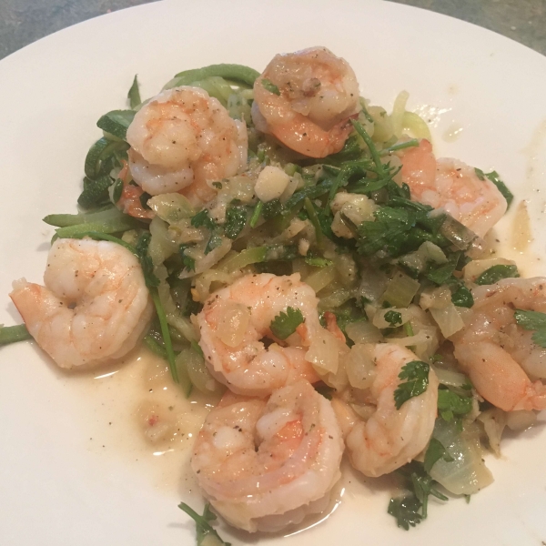 Garlic, Cilantro, and Lime Sauteed Shrimp