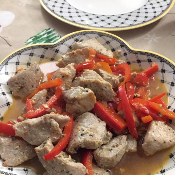 Portuguese Pork with Red Peppers