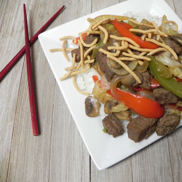 Fresh Vegetable Stir-Fry with Peppery Orange Beef