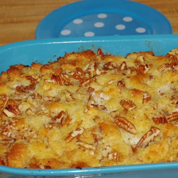 Bread Pudding Made with Cinnamon Rolls