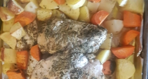 Broiled Chicken Breasts with Herbs, Carrots, and Red Potatoes