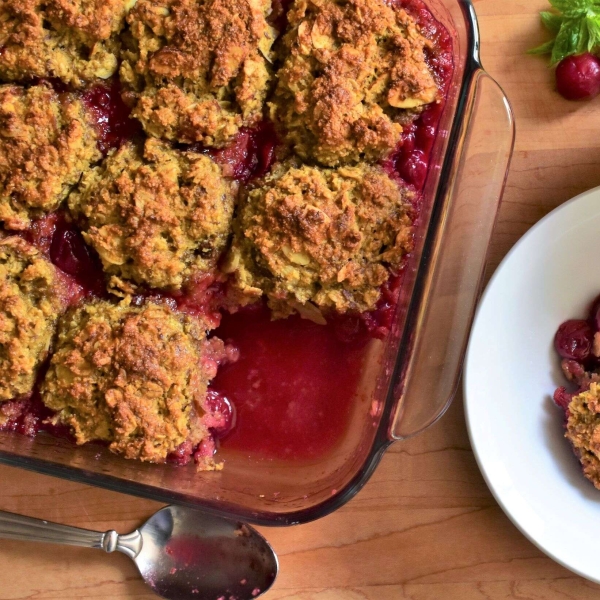 Cherry-Almond Breakfast Cobbler