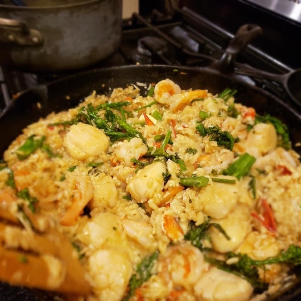 Garlic Shrimp and Asparagus Risotto