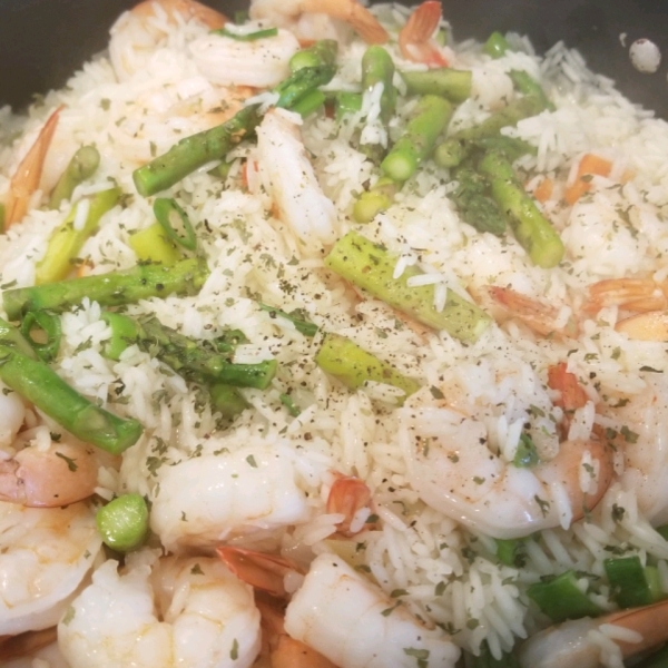 Garlic Shrimp and Asparagus Risotto