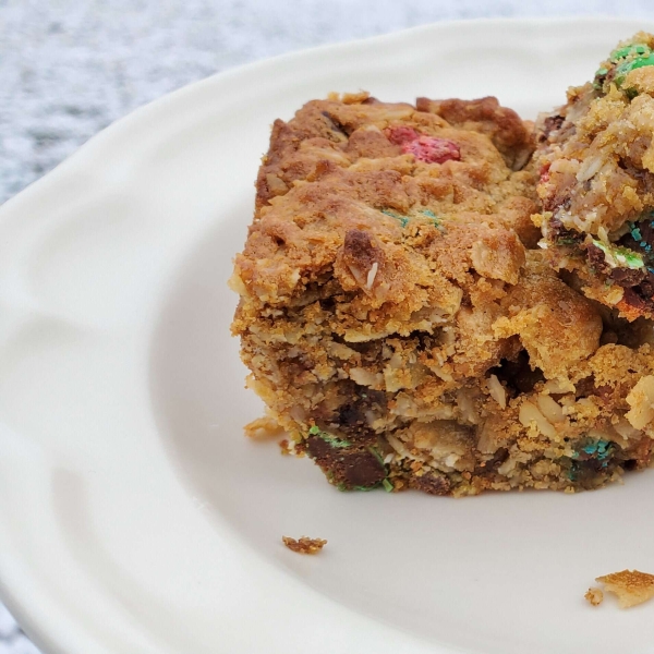 Peanut Butter and Chocolate Monster Cookie Bars