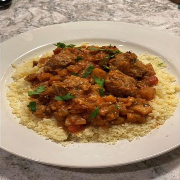 Little Lamb Meatballs in a Spicy Eggplant Tomato Sauce