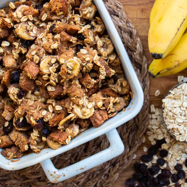 Banana Oat Bread Pudding