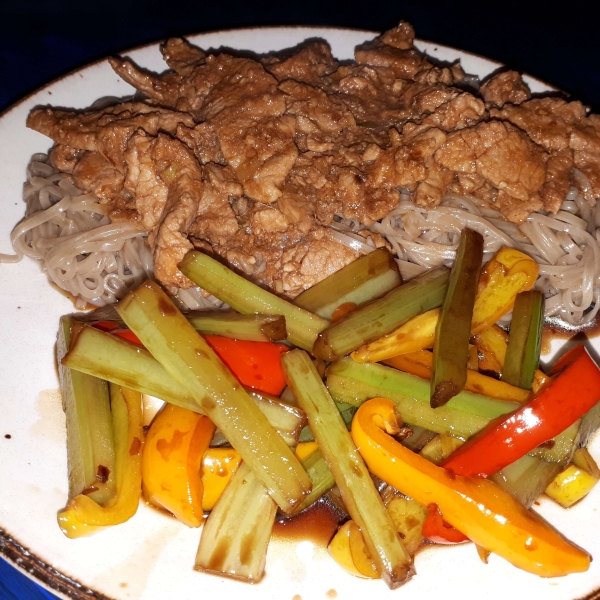 Korean Fried Pork With Stir-Fried Celery