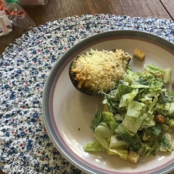 Hummus-Stuffed Portobello Caps