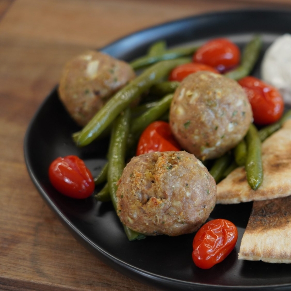 Greek Meatballs with Green Beans and Tomatoes (Make-Ahead Freezer Meal)