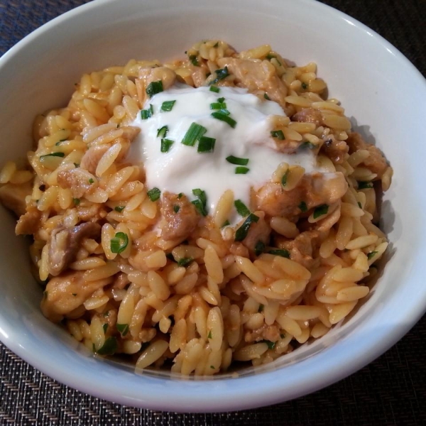 One-Pot Chicken and Sausage Orzo