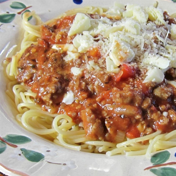 Ground Sausage Spaghetti