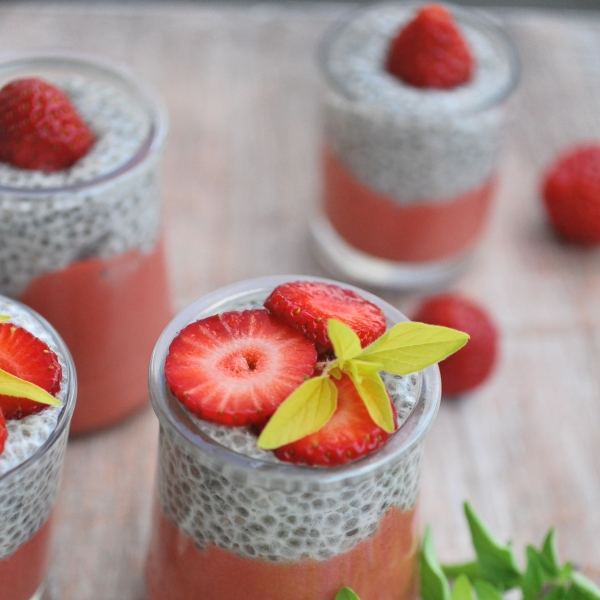 Chia Pudding with Strawberry Puree