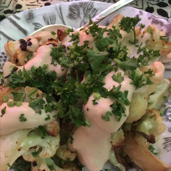 Roasted Cauliflower with Tahini Sauce